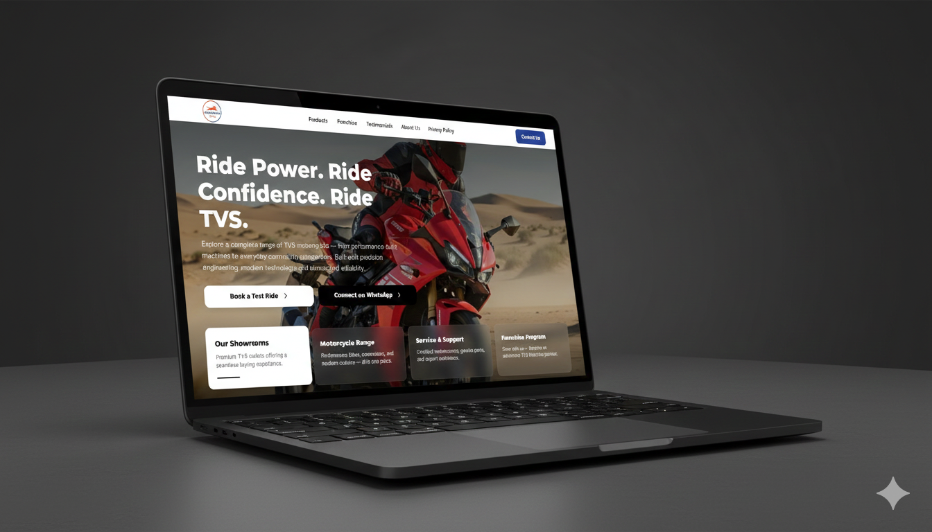 Adarshini TVS – Automobile Showroom Landing Page